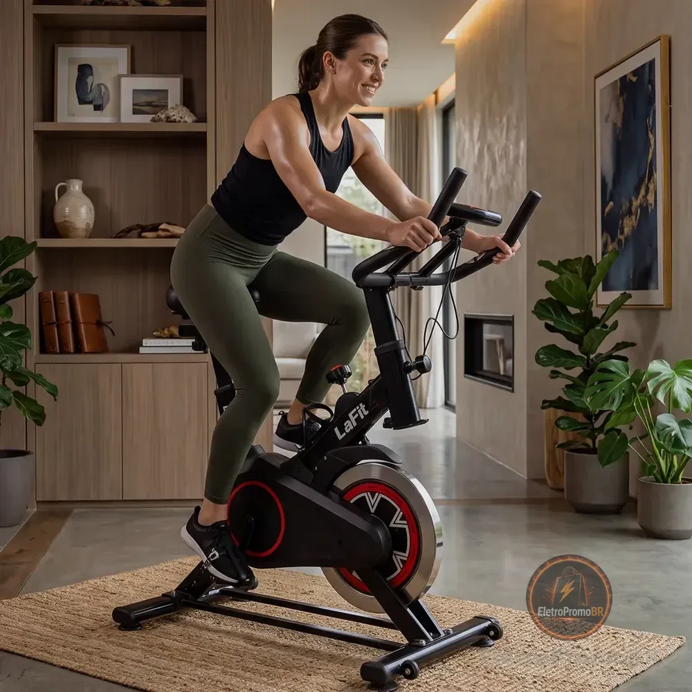 Bicicleta Ergométrica Lafit Pro Spinning 4kg Ajustável Preto 127/220v