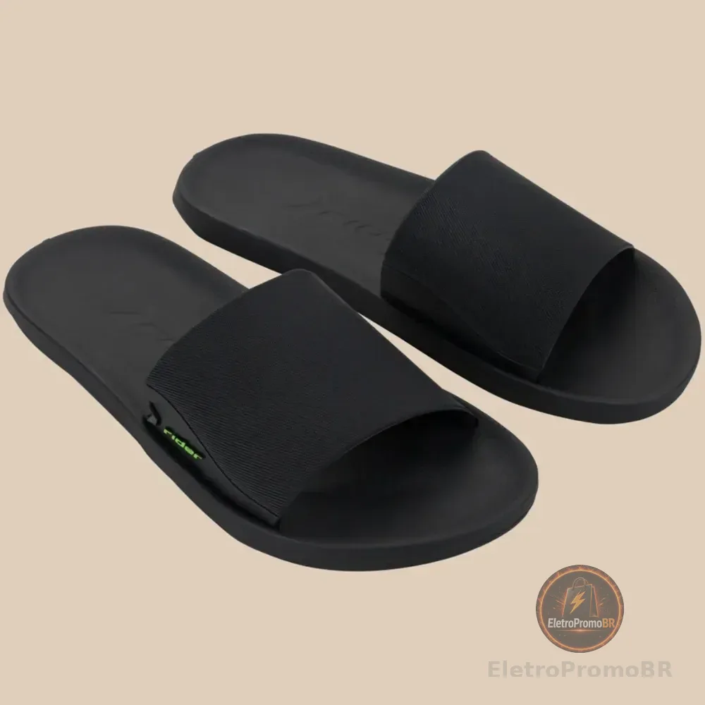 Chinelo Masculino Rider Slide Feel Original Confortável Preto 41