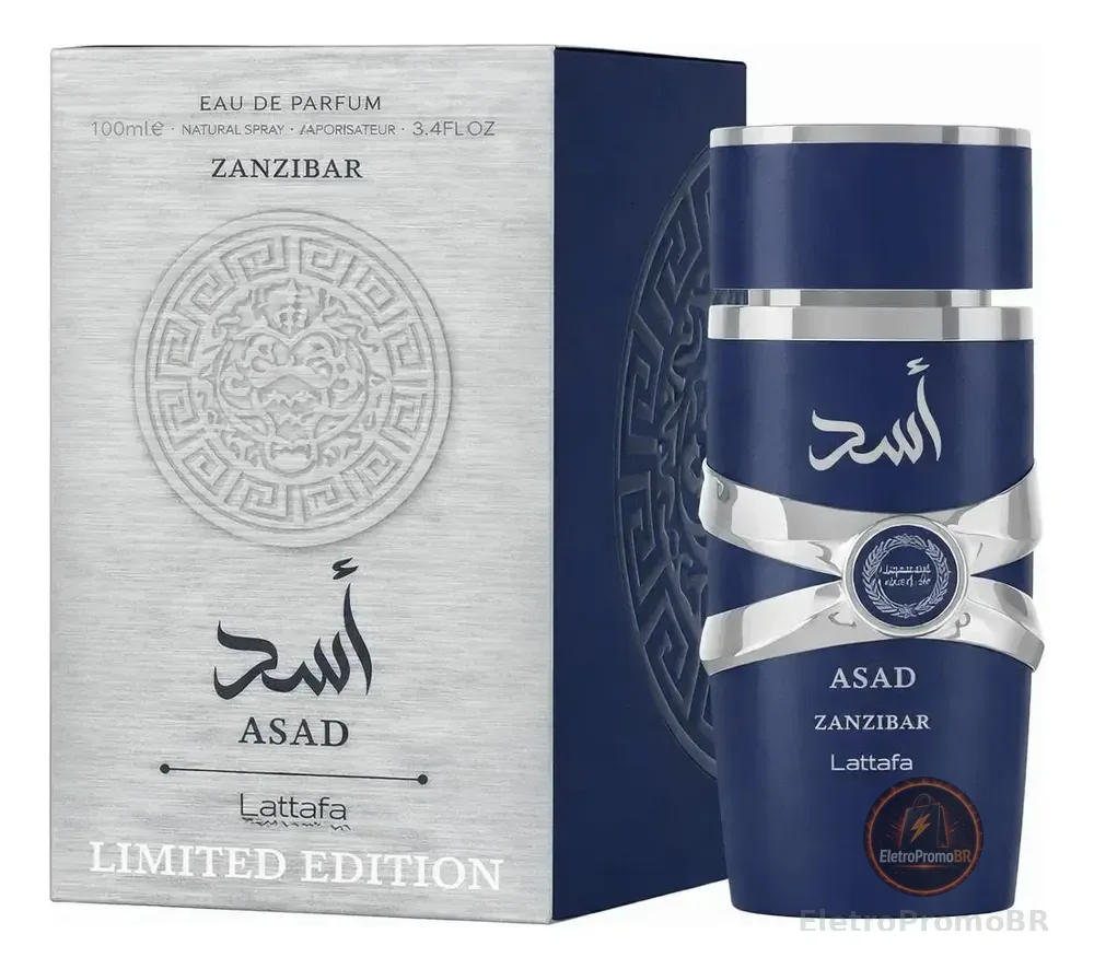 Perfume Lattafa Asad Zanzibar Limited 100ml árabe masculino genuino