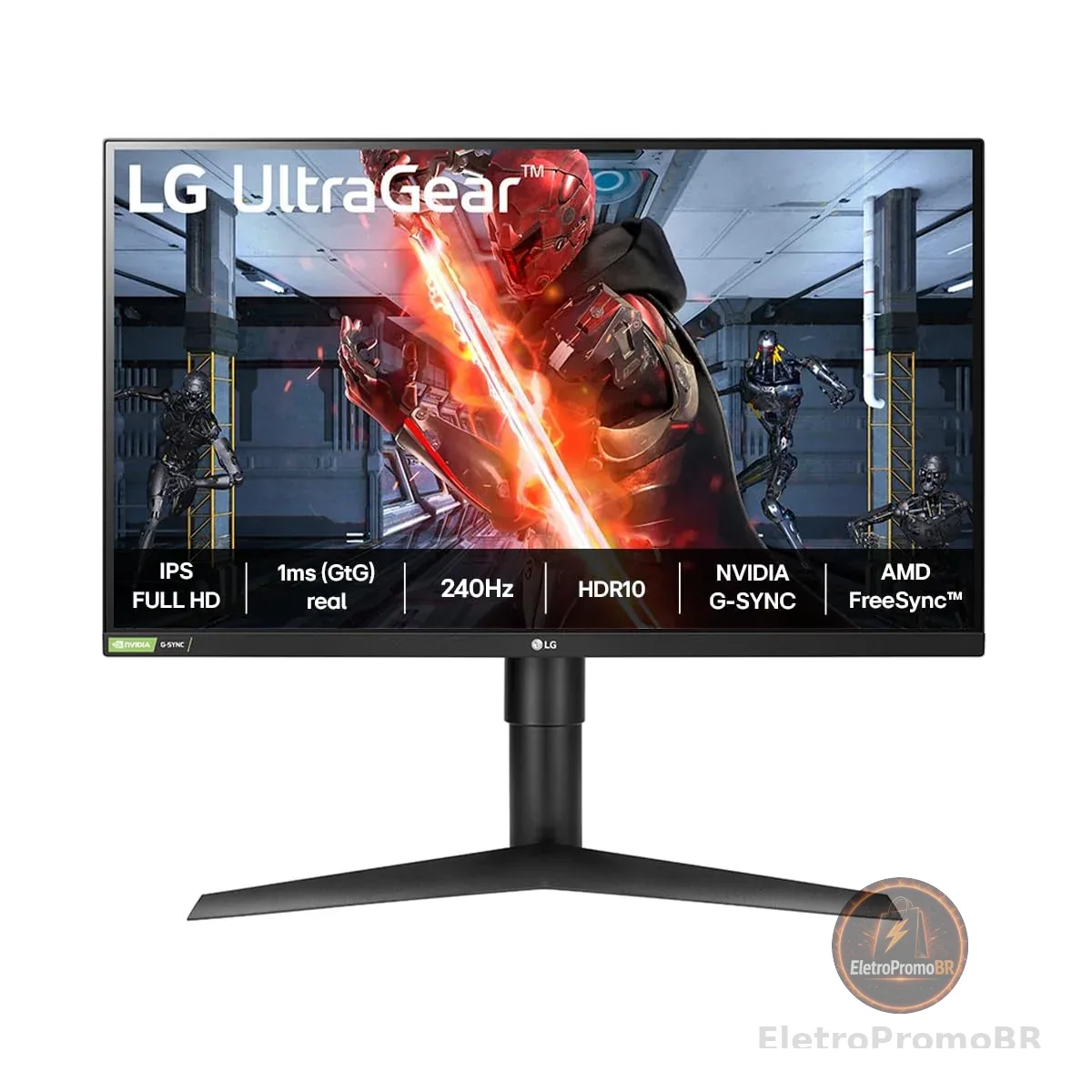 Monitor LG UltraGear 27GN750-27" IPS Full HD, 240Hz, 1ms (GtG), NVIDIA G-Sync, HDMI, USB 3.0 e Ajustes de Inclinação, Preto