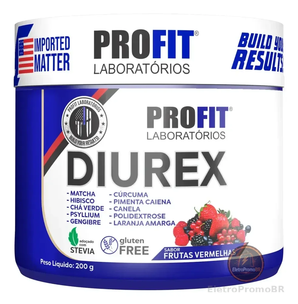 Diurex Chá Diurético Termogênico Detox 200g - Profit Sabor Frutas vermelhas