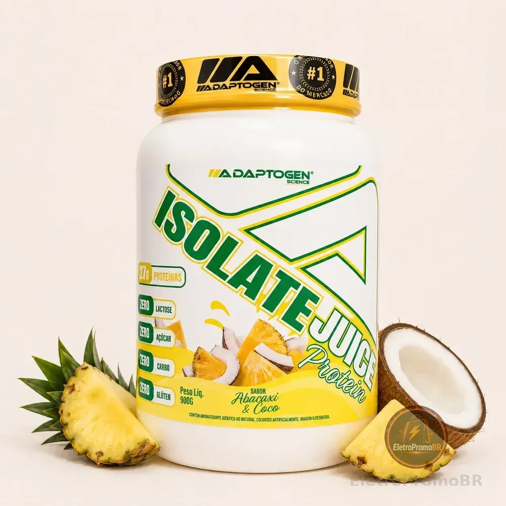 Whey Isolado Isolate Juice Adaptogen 900g Abacaxi E Coco Abacaxi E Coco