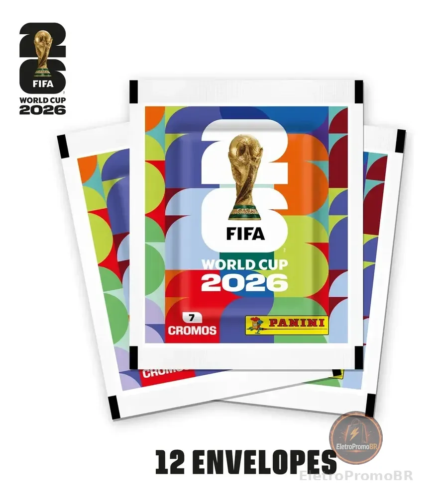 Kit 12 Envelopes com 84 figurinhas - Copa do Mundo 2026