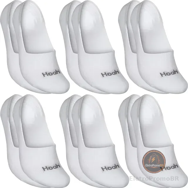 Kit 6 Pares Meias Hoahi Sapatilha 100% Invisível C/ Silicone