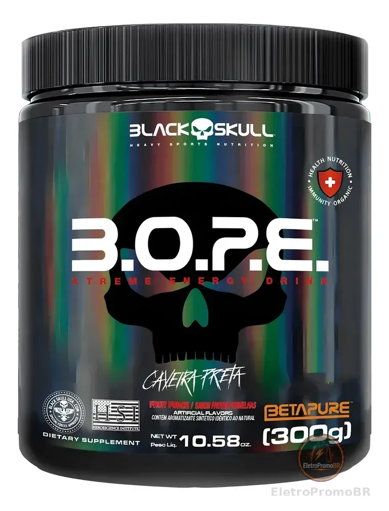 Pré Treino Bope Frutas Vermelhas Black Skull 300g - T. Foods