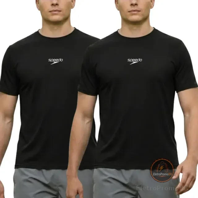 Kit 2 Camiseta Masculina Speedo Dry Fit Manga Curta Academia