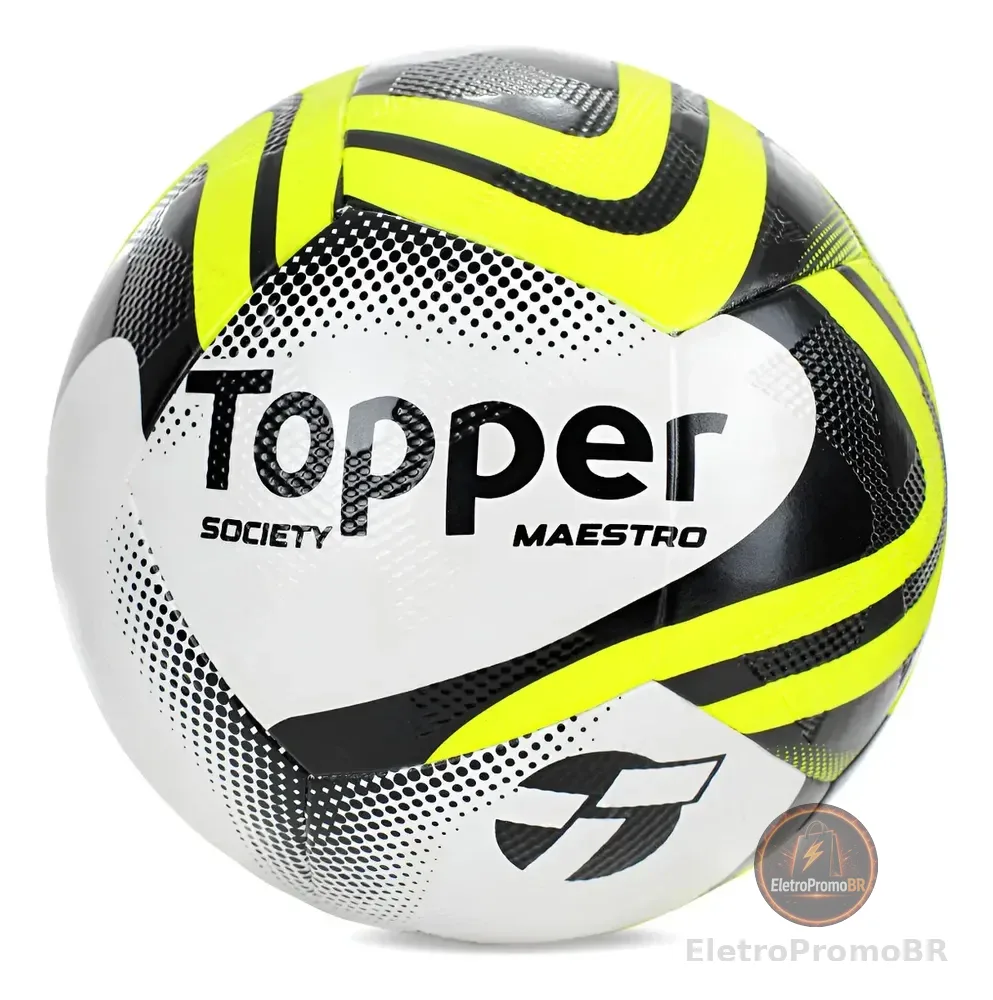 Bola Futebol Topper Society Grama Sintética Slick Maestro Amarelo