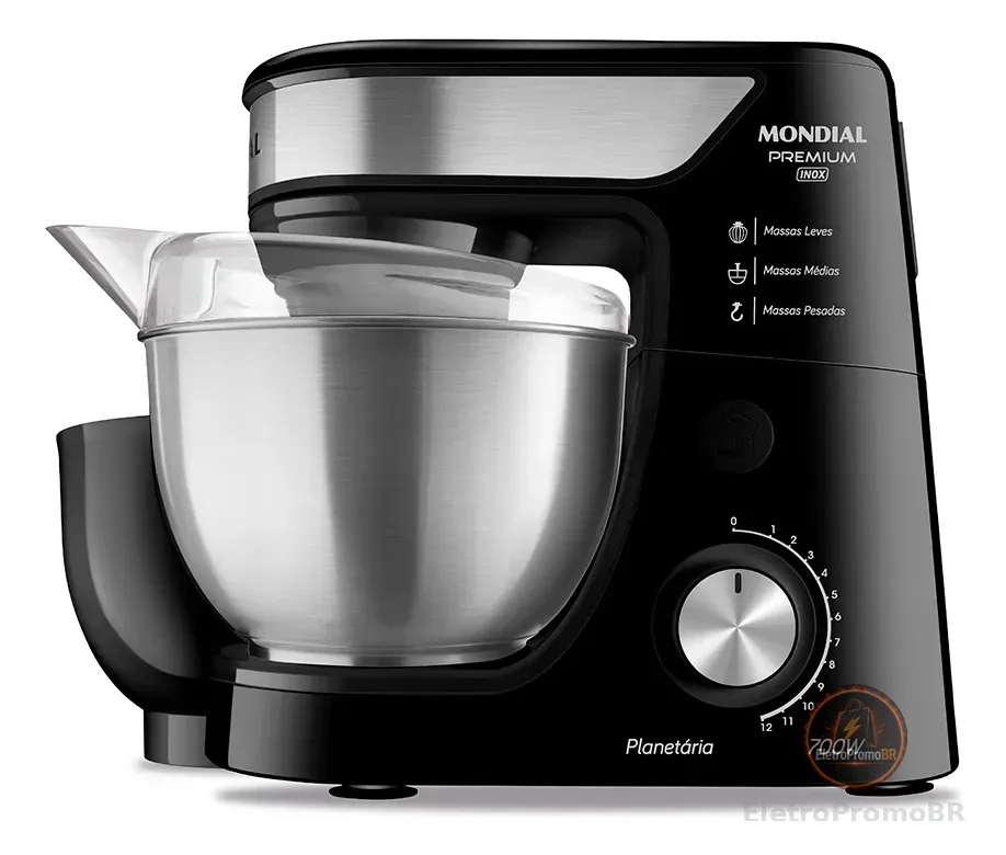 Batedeira Planetária, Mondial, 700W - BP-02P-B-TI