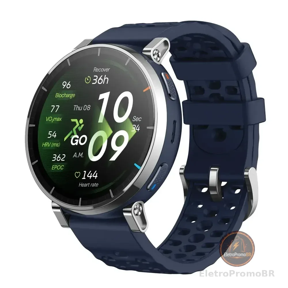 Smartwatch Amazfit Active 3 Premium Gps Amoled 1.43 Wifi Calls 5atm Relógio esportivo Running Fitness 12 dias Tipo de bateria Garmin Coros Xiaomi