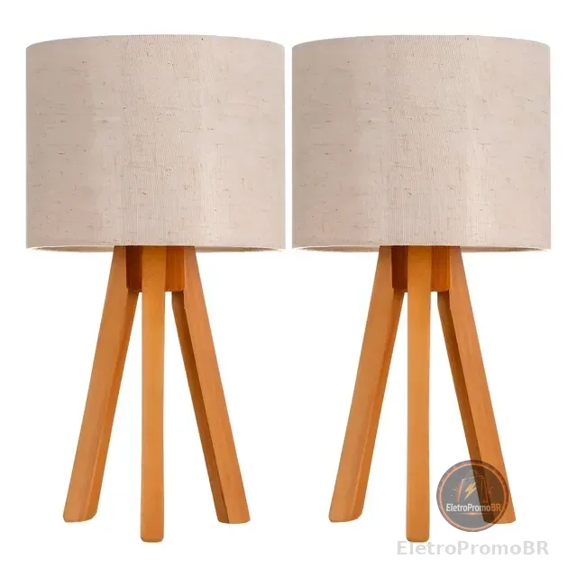 2 Abajur Luminaria De Mesa Sala Quarto Escritorio Moderno