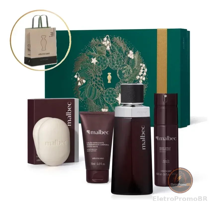 Malbec Kit Presente Premium (4 Itens) O Boticário