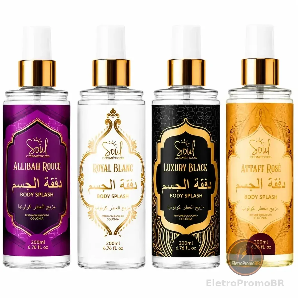 Body Splash Arabe C/4un 200ml Perfume Feminino de Luxo Alta Concentração
