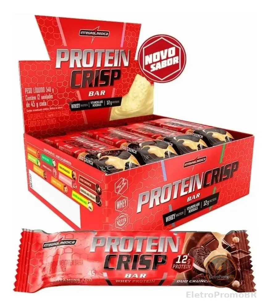 Suplemento en barra Integralmédica Barras de Proteínas Proteínas de Protein Crisp Bar sabor cookies and cream x 45g