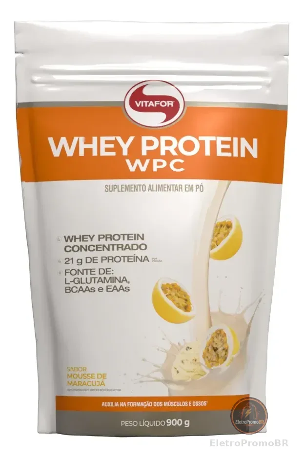 Whey Protein Wpc Pouch Mousse De Maracujá 900g Vitafor