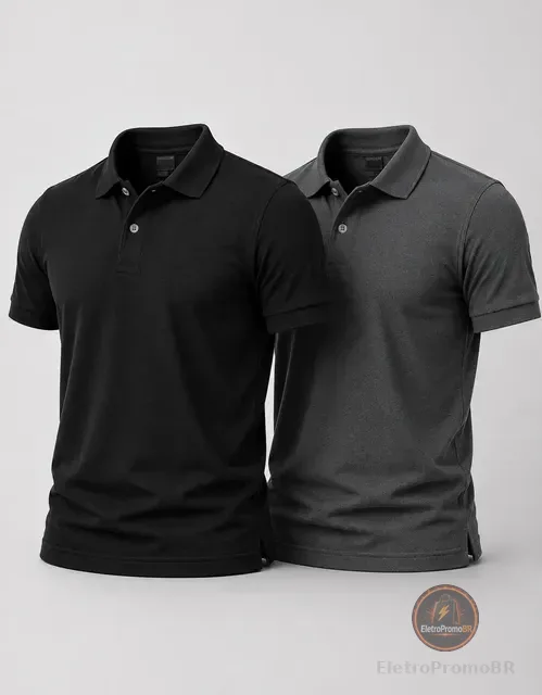 Kit 2 Camisa Gola Polo Masculina Básica Piquet Camiseta