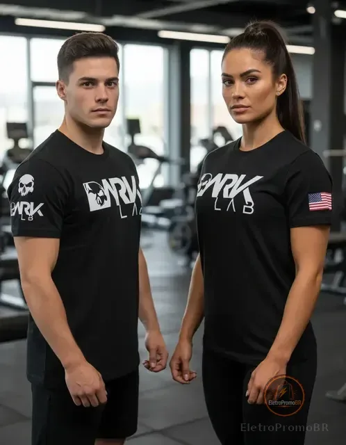 Camiseta Dry-fit  Preta Caveira Unisex Dark Lab