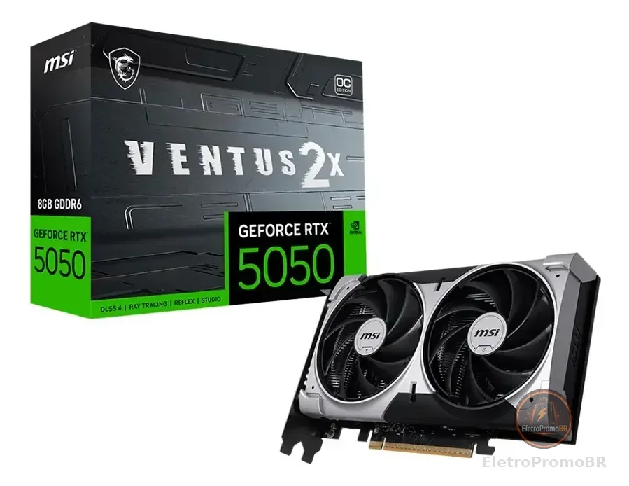Placa de Vídeo MSI Nvidia GeForce RTX 5050 Ventus 2X OC 8GB GDDR6 128-bit