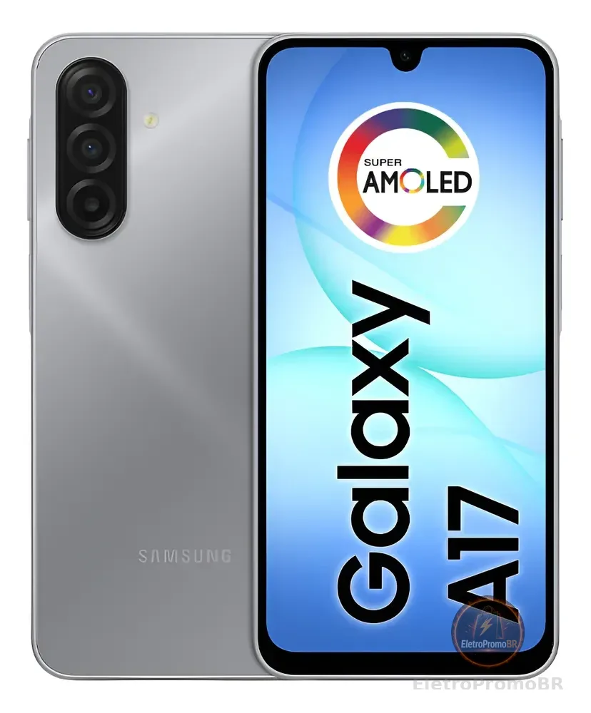Celular Samsung Galaxy A17 Com Ia, 256gb, 8gb Ram, Câm De 50mp, Tela De 6.7 , Nfc, Ip54 - Cinza