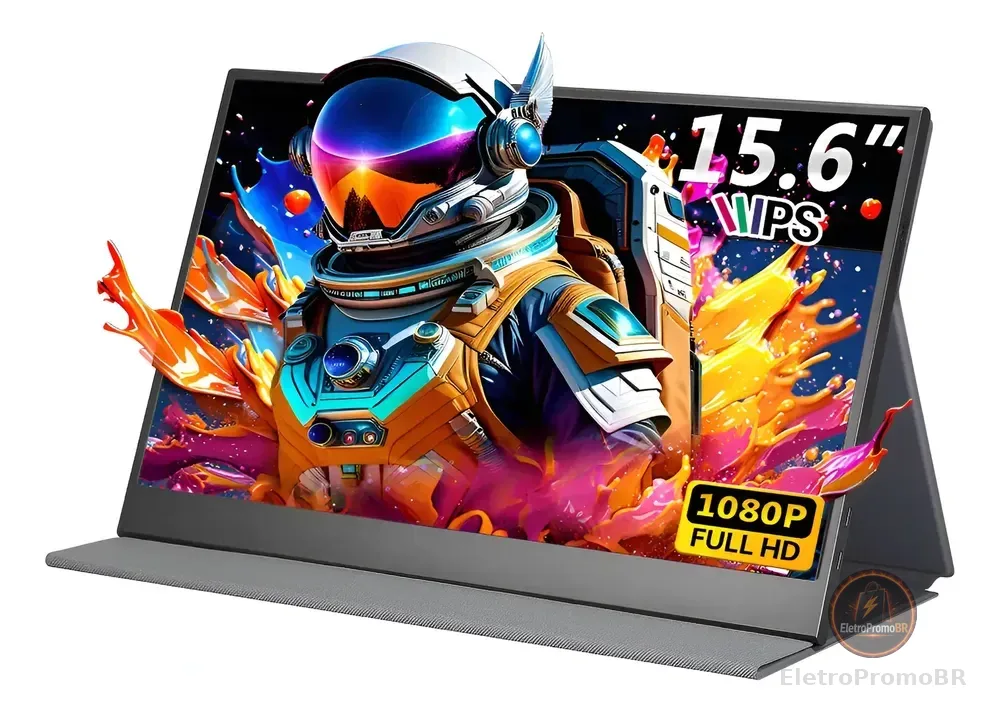 Monitor Portátil Gamer 15.6 Full Hd Ips Usb-c Hdmi Vesa Preto 127/220v