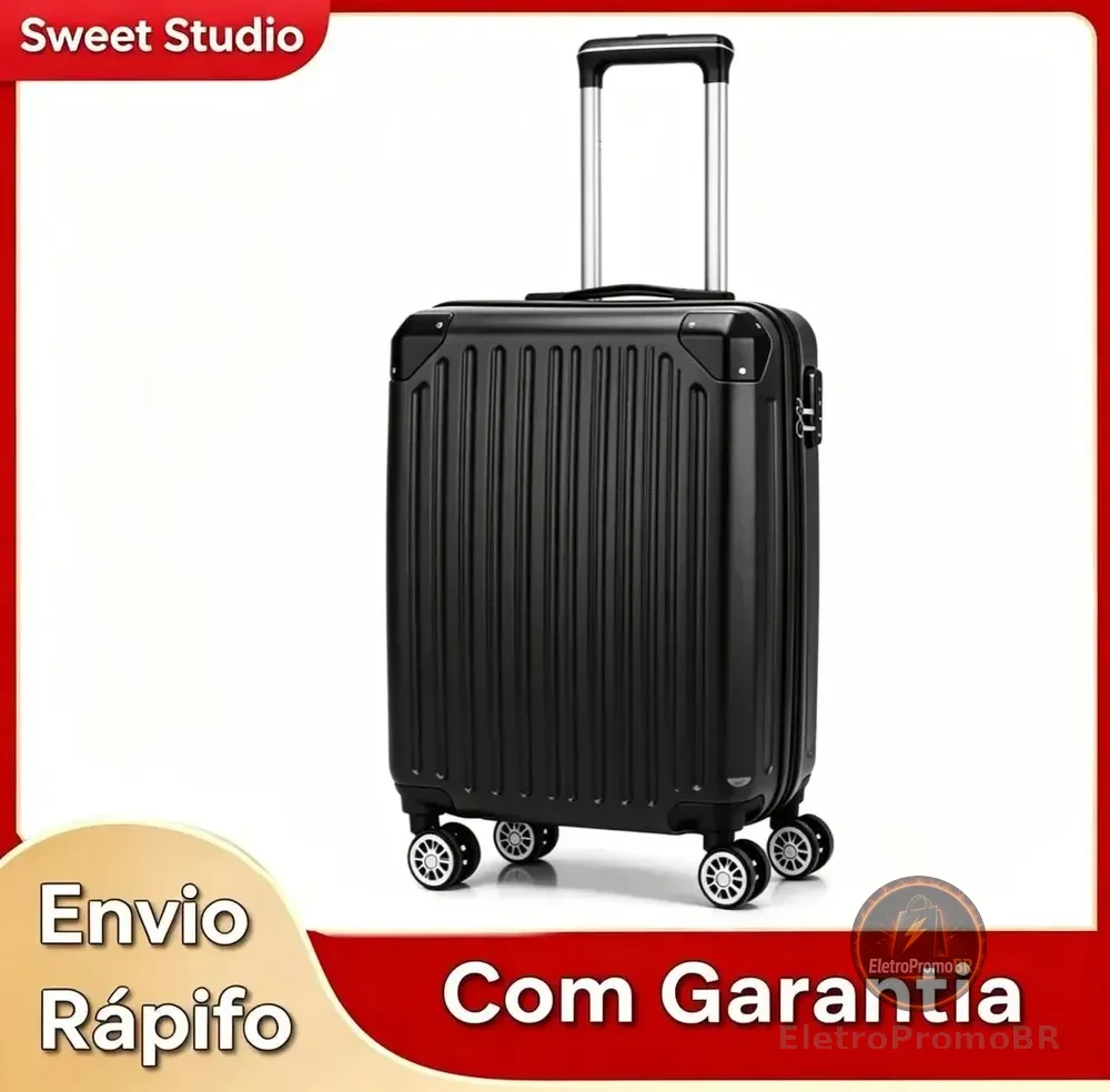 Mala de Bordo Rígida Sweet Studio em ABS com Rodas 360° para Viagem