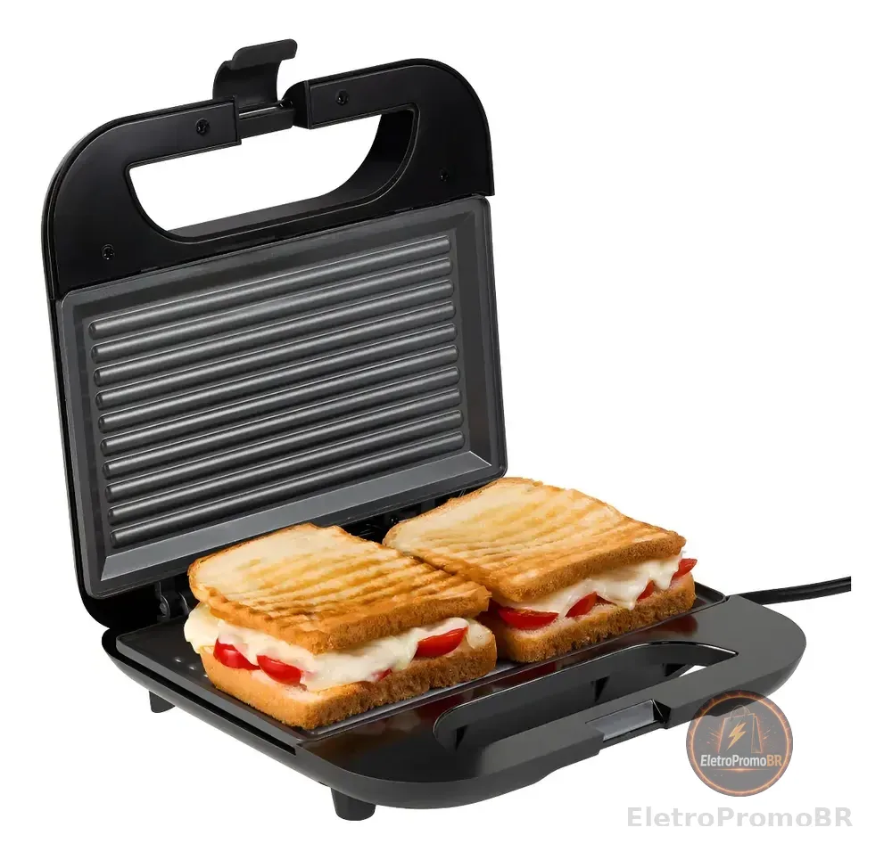 Sanduicheira Grill Elétrico Antiaderente Goo&Go 750W Preto