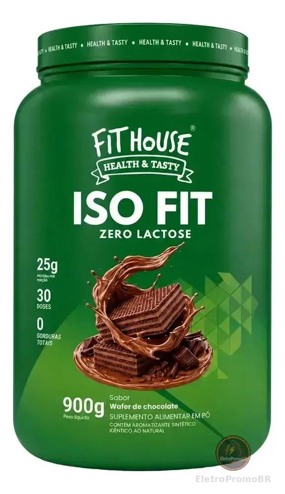 Iso Fit Proteina Isolada Zero Lactose Fit House 900g Wafer De Chocolate