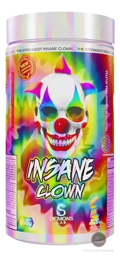 Pré Treino Insane Clown Demons Lab 350g Sour Strips Cafeína Arginina Beta Alanina