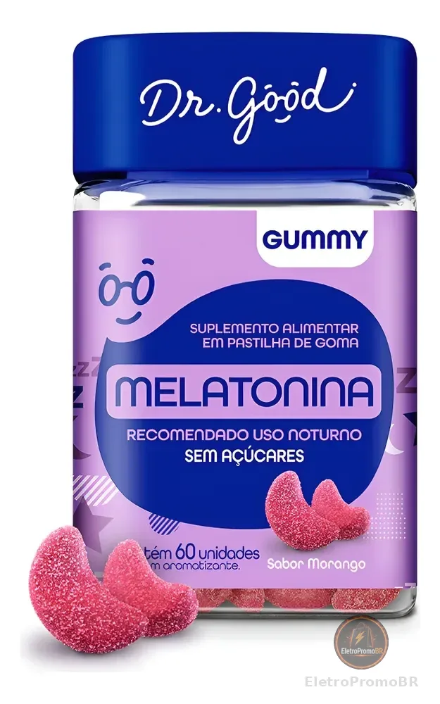 Melatonina Em Goma Sabor Morango 60 Unid. Dr Good Fini Morango