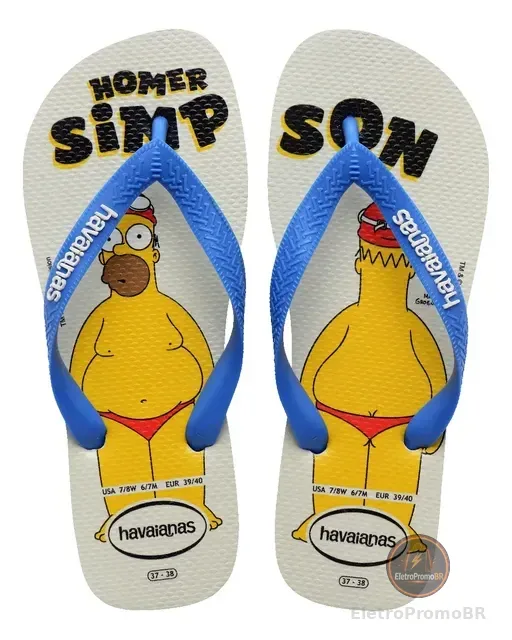 Chinelo Havaianas Simpsons Top Original Masculino Feminino