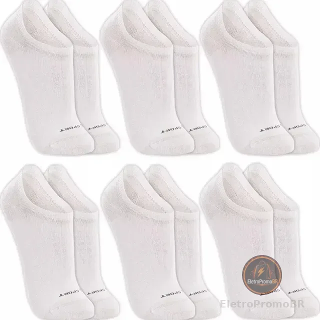Kit Com 6 Pares De Meia Soquete Algodão Adulto Lupo Sport