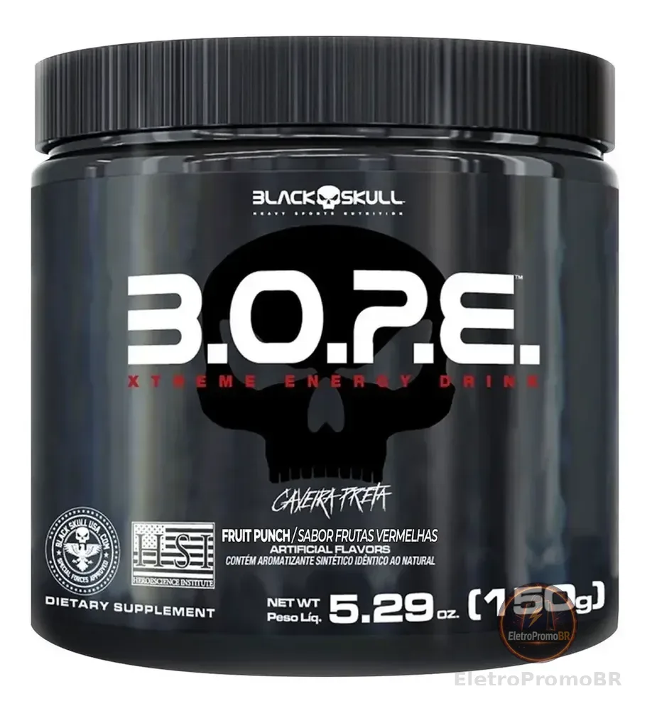 Pre Workout B.o.p.e. Xtreme Energy Drink 150g Black Skull Sabor Frutas Vermelhas