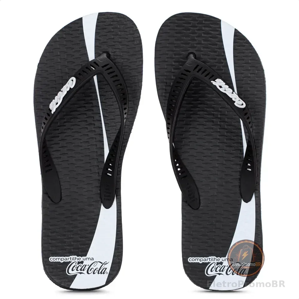 Chinelo Coca Cola Share A Coke Masculino Preto-branco 38 Br