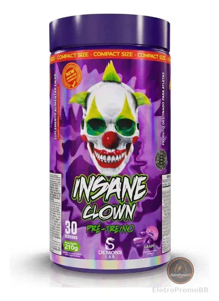 Pré Treino Insane Clown 210g Demons Lab Pra Energia E Foco Grape