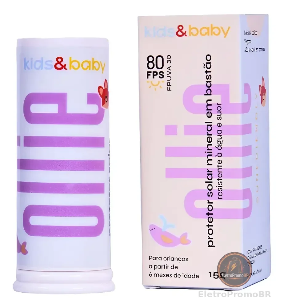 Ollie Protetor Solar Infantil Em Bastão Mineral Fps 80