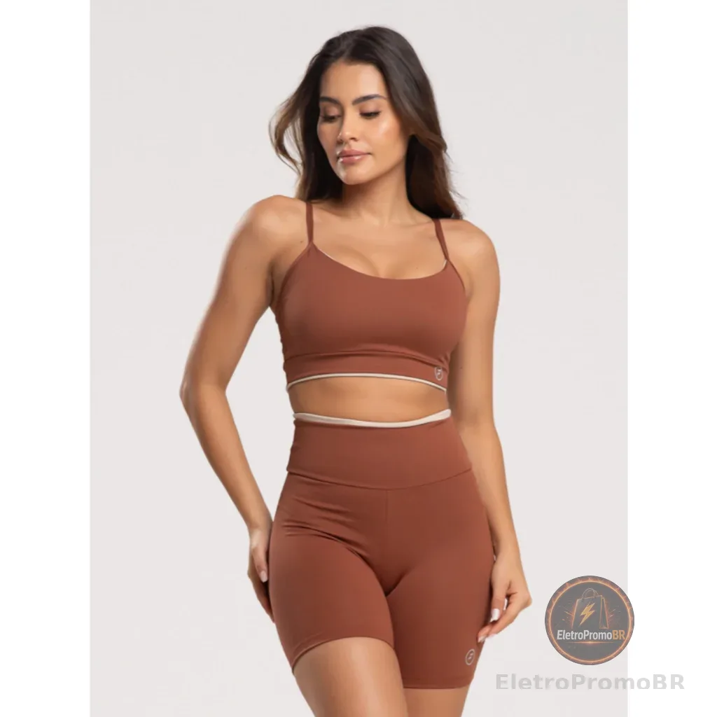 Conjunto Fitness Element academia short e top poliamida zero transparencia bojo removivel feminina