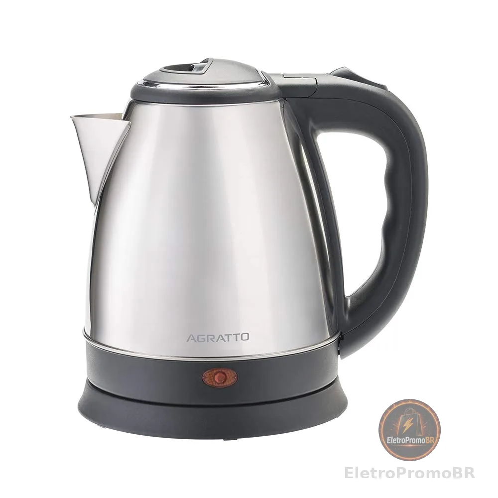 Agratto 784 - Chaleira Eletrica Inox, 220v, 1,8 Litro, Preto/inox