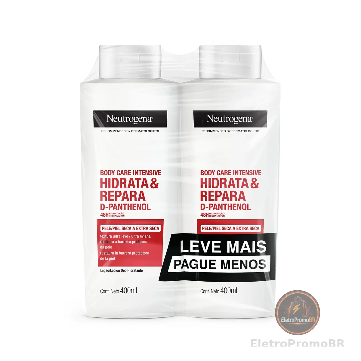 Neutrogena Hidratante Corporal Body Care Intensive Hidrata&Repara, Kit com 2 Unidades de 400ml