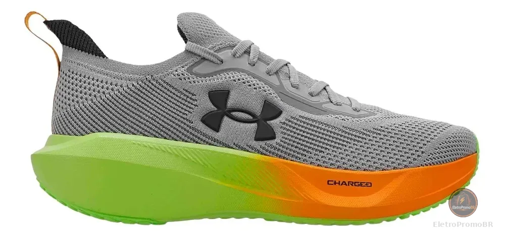 Tênis De Corrida Masculino Charged Slight 3 - Under Armour Preto E Branco 39 Br