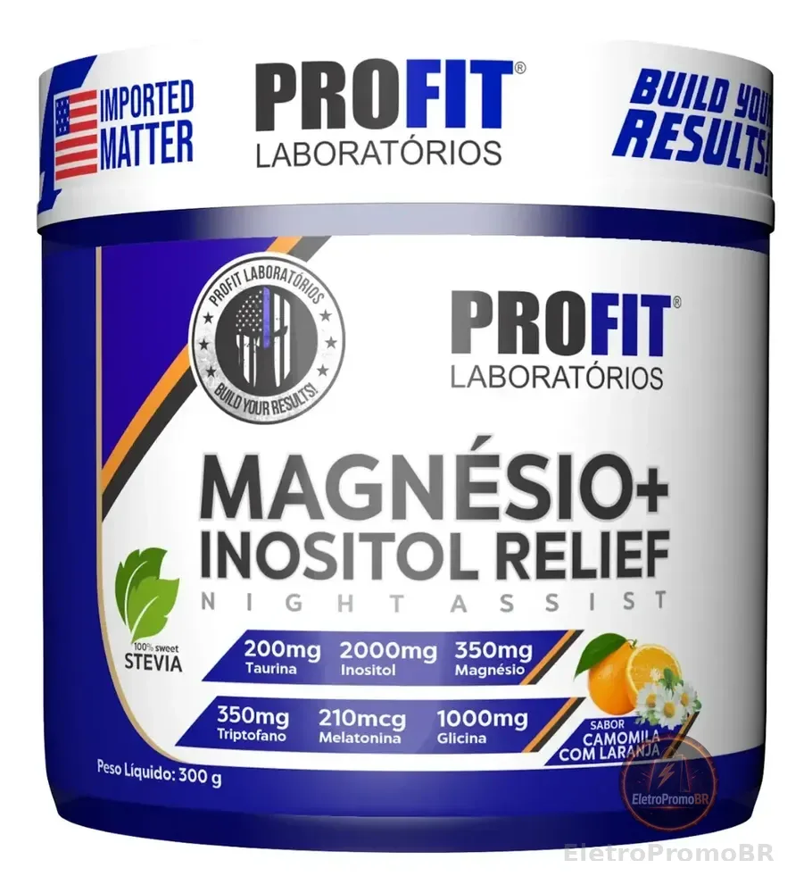 Magnésio + Inositol Relief Pote 300g - Profit Sabor Camomila Com Laranja