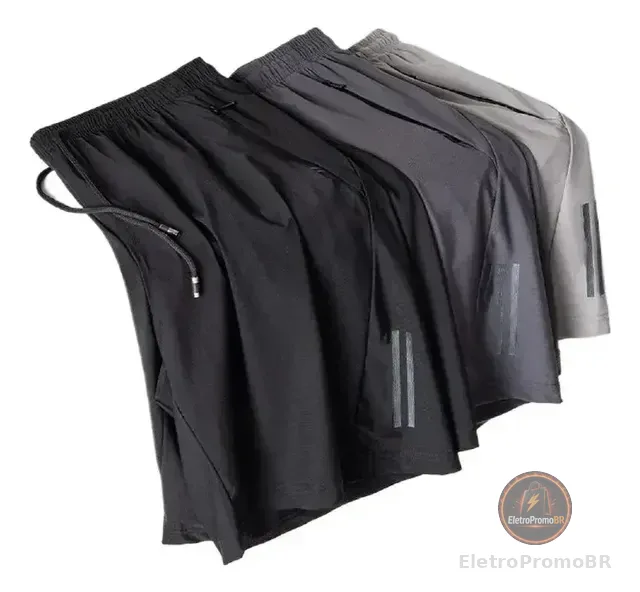 Kit 3 Bermuda Masculina Importada Seda  Secagem Rápida