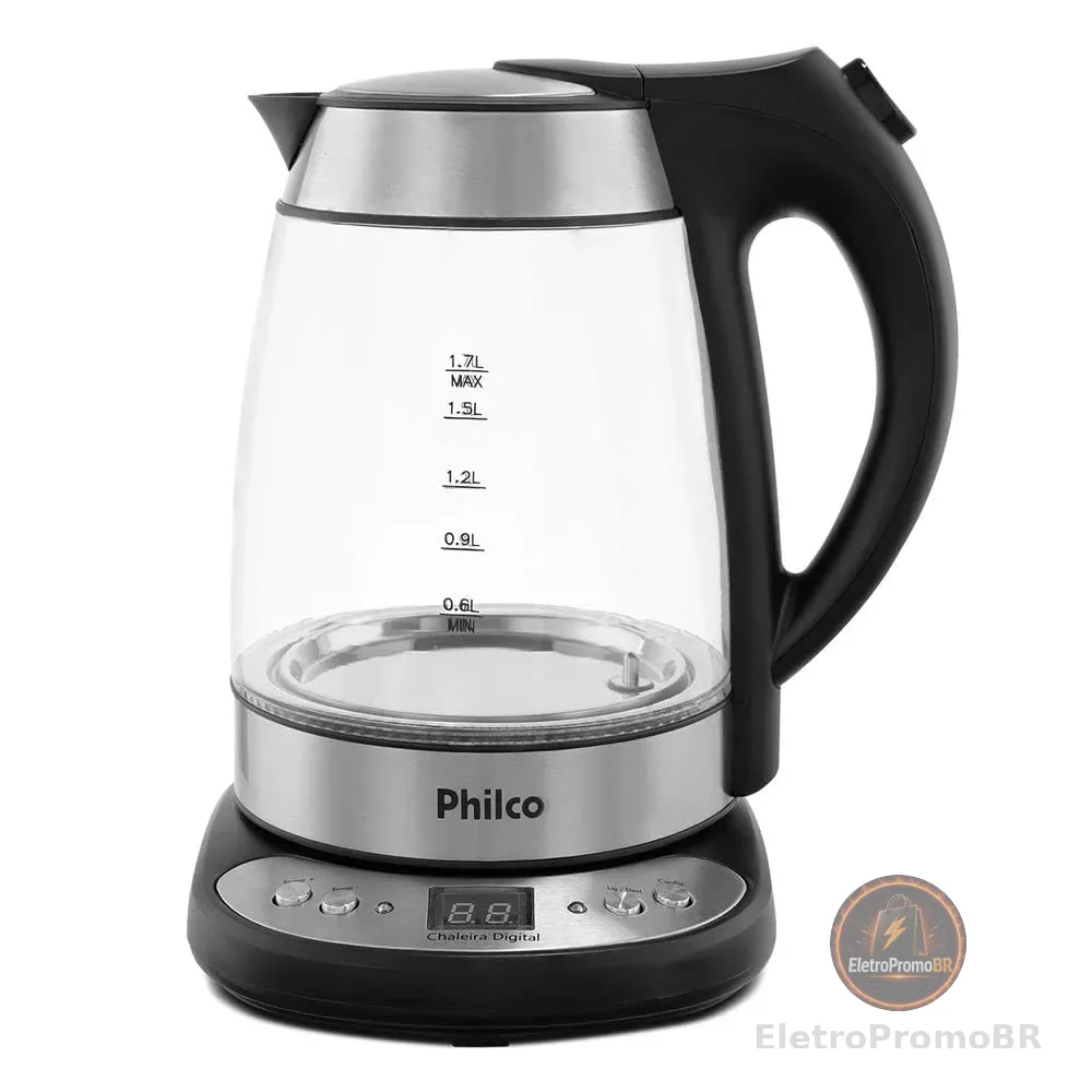 Chaleira Philco Digital Glass 1,7l PCHD Preto 1200W