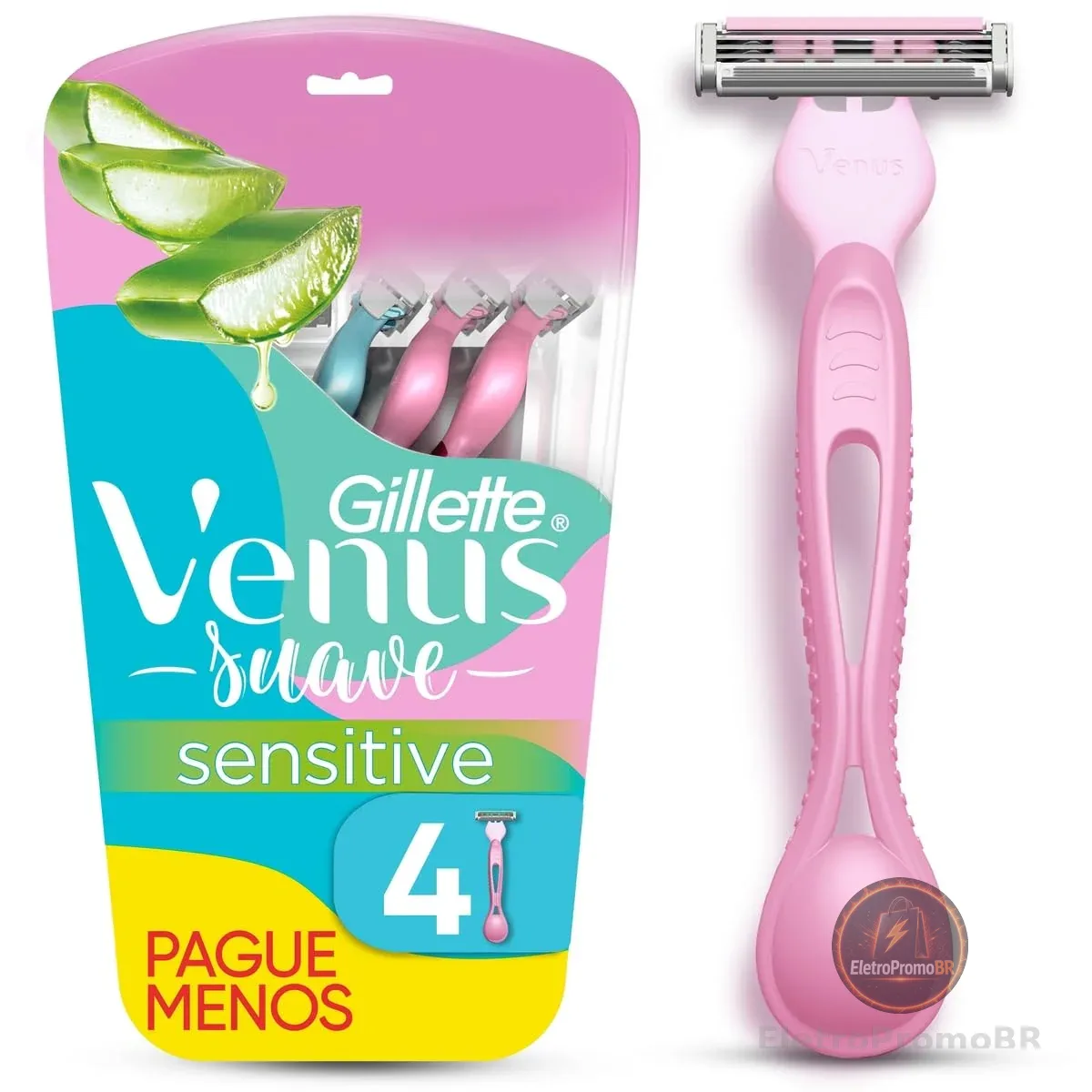 Gillette Venus Suave Sensitive Aparelho de Depilação Descartável, 4 Un