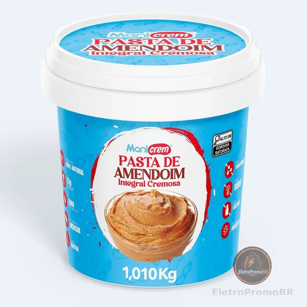 Manicrem Pasta De Amendoim Integral 100% Amendoim - 1kg