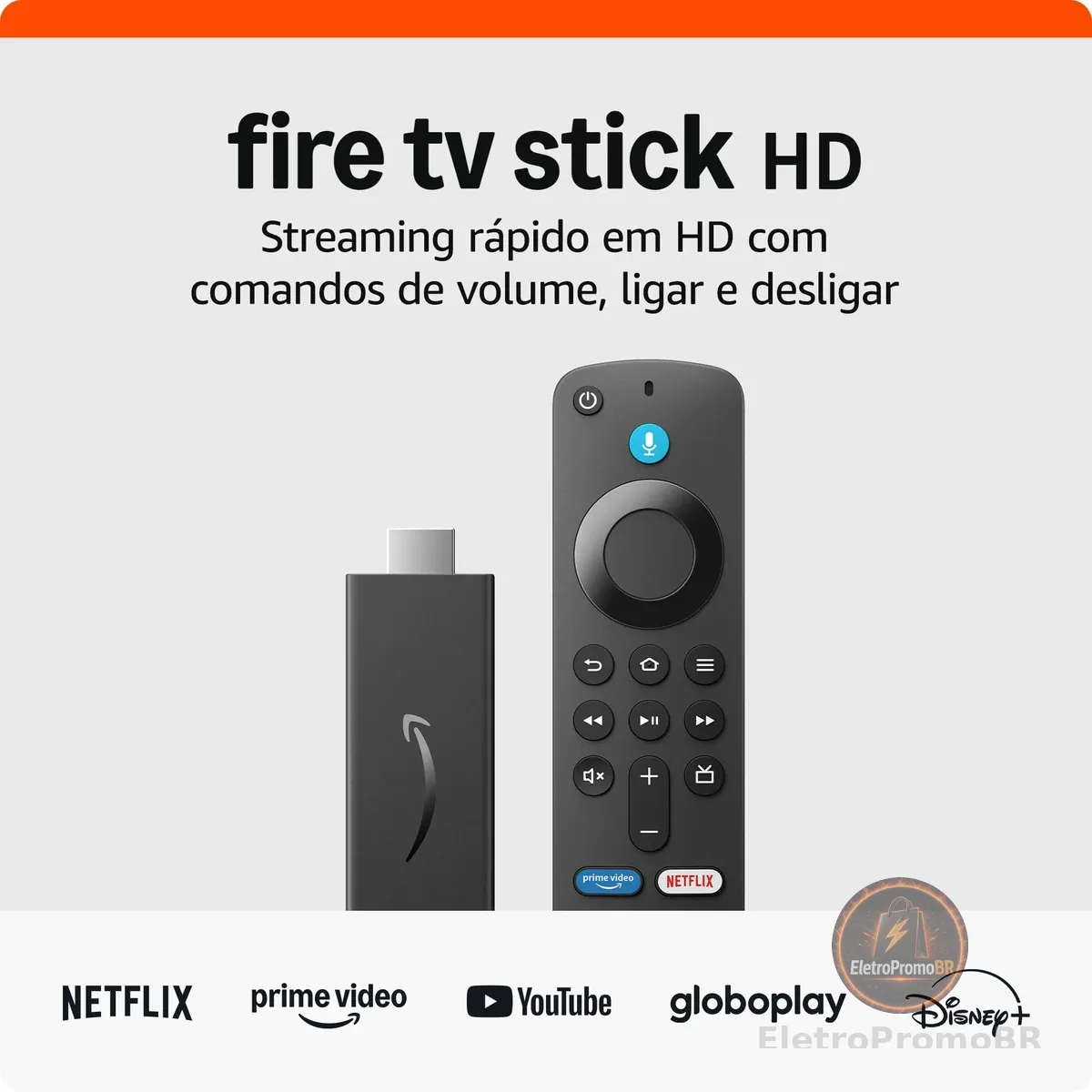 Fire TV Stick HD | Com controle remoto por voz com Alexa (inclui comandos de TV), controles de casa inteligente e streaming em HD