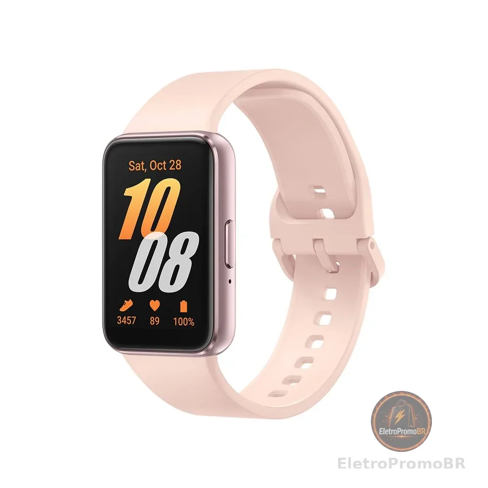 Smartwatch Samsung Galaxy Fit3 Display 1.6" Rosé | Tela 1.6", Bateria de longa duração, Resistência a água, Carregamento rápido, Design leve