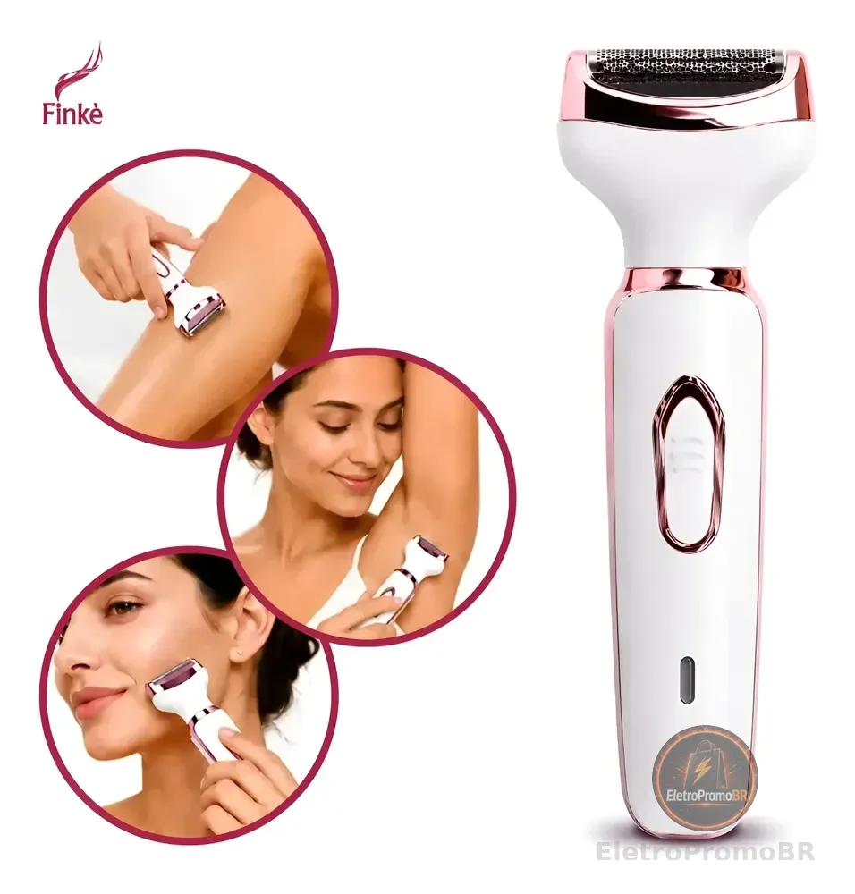 Depilador Feminino Recarregável 4 Em 1 Aparador Intimo Branco 127/220v