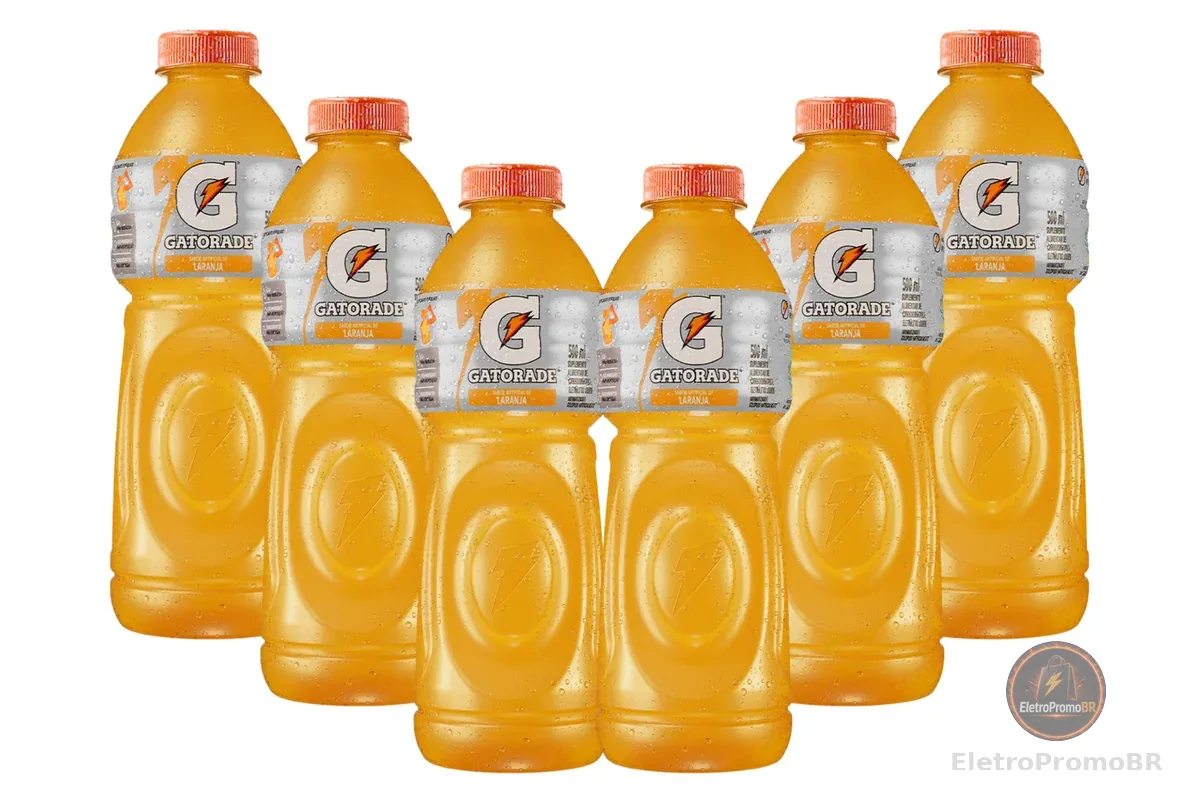 Isotônico Gatorade Laranja 500ml Garrafa, Pack C/6