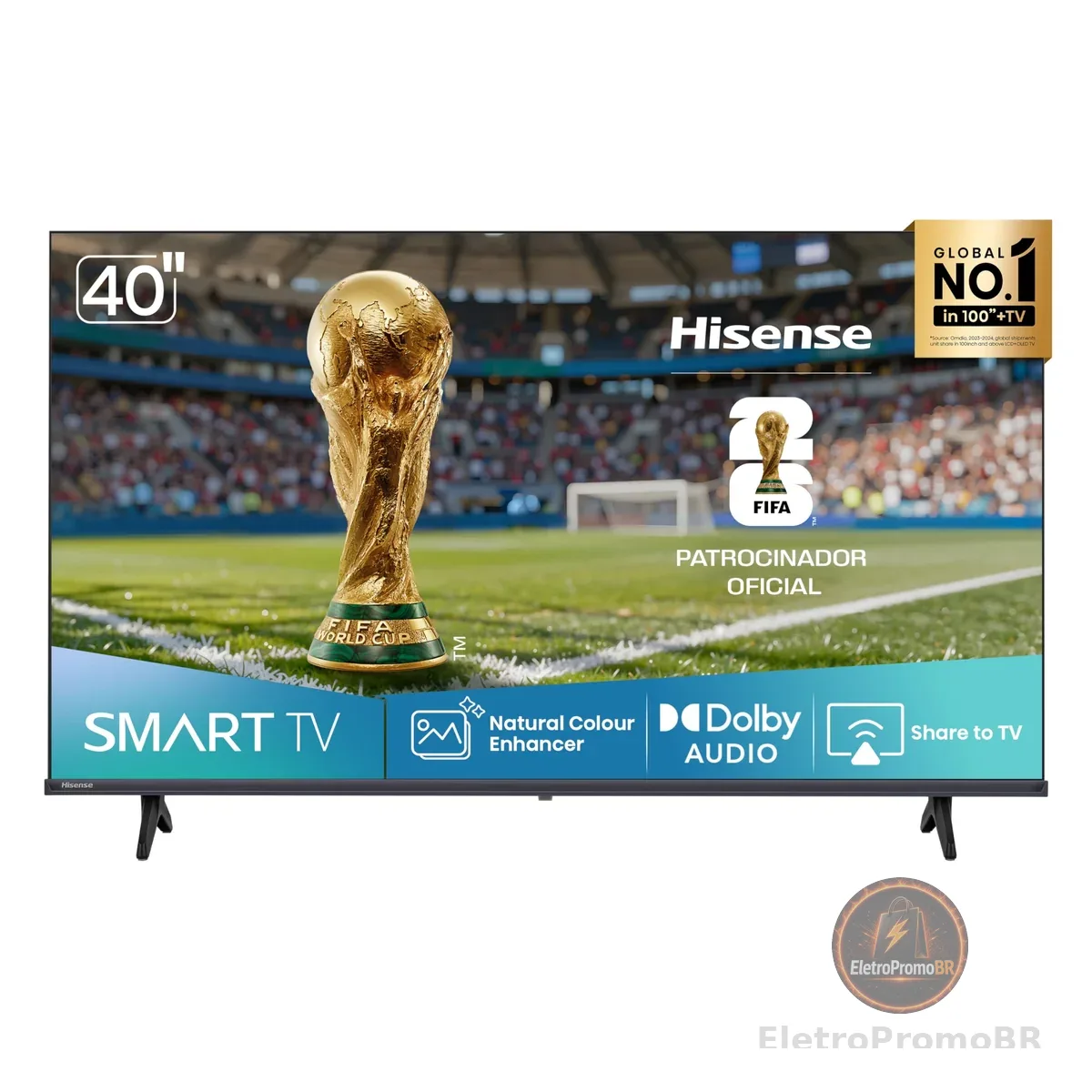 Hisense Smart TV FHD 40" Polegadas 40A4NV com HDR10, DTS Virtual X, Compatibilidade Alexa e Google Home