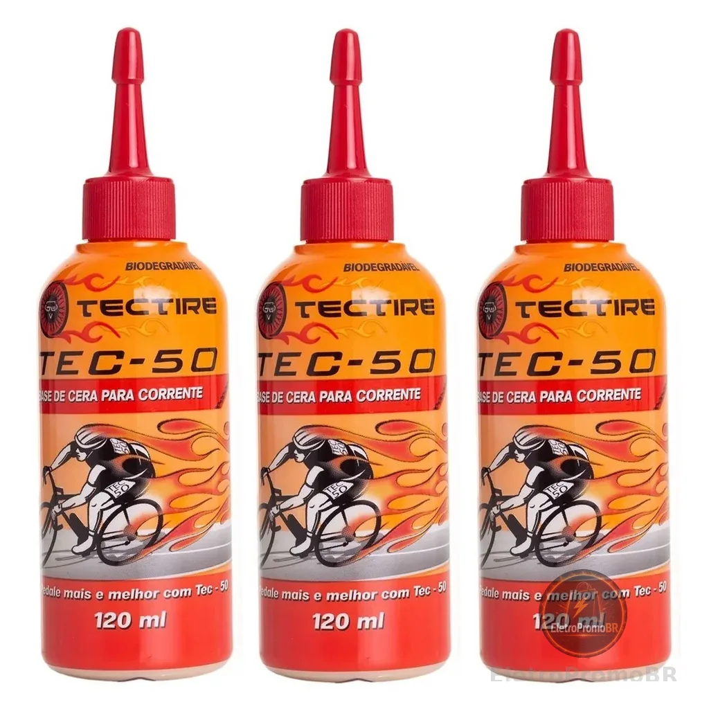 3x Óleo lubrificante corrente bike cera Tectire 120 ml
