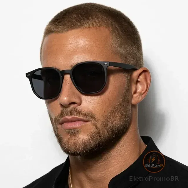 Óculos De Sol Hexagonal Uv400 Masculino Premium Original